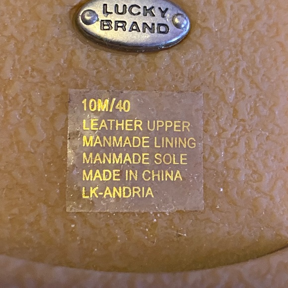 Lucky brand Andria black, tall leather books faux crepe sole gently worn size 10 - Picture 14 of 16